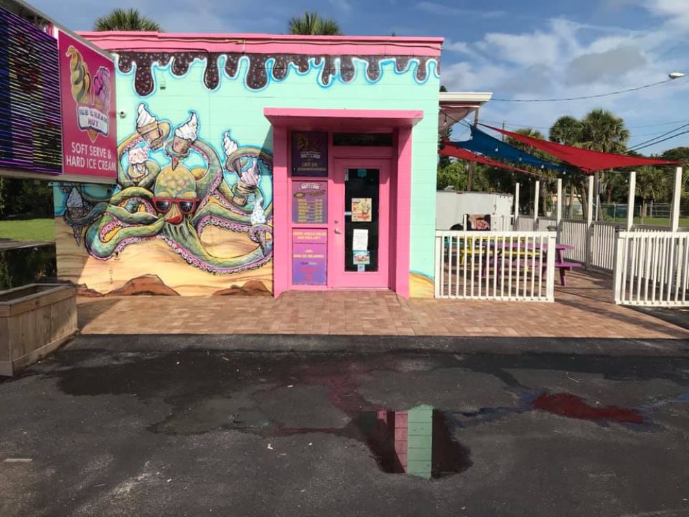 Commercial ice cream store paver seal in cocoa beach fl